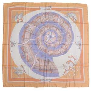 HERMES Authentic Orange Silk Scarf